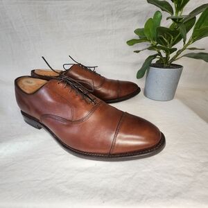 ALLEN EDMONDS PARK AVENUE BROWN LEATHER CAPTOE MAN OXFORDS SZ 11.5 B